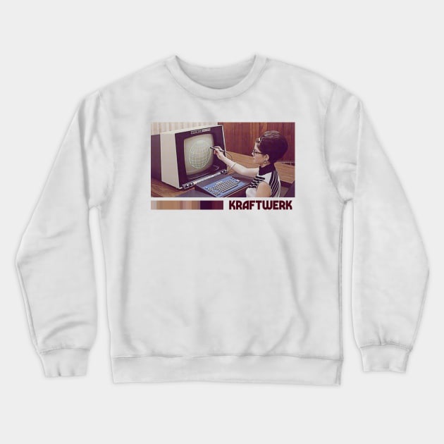 Kraftwerk Retro Fanart Tribute Design Crewneck Sweatshirt by DankFutura
